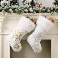 Flannelette (Flannelette) Kerstdecoratie sokken Plastic Parel sneeuwvlokpatroon meer kleuren naar keuze stuk