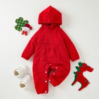 Polyester Baby Jumpsuit christmas design & unisex Solid red PC