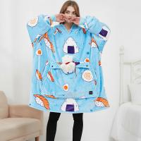 Flannel Intelligent heating Women Robe thicken & thermal printed PC