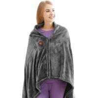 Coral Fleece Soft Electric Warming Shawl thermal Solid gray PC