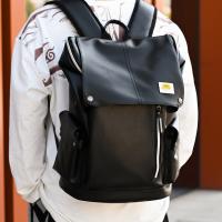 PU Leather Backpack large capacity & hardwearing & with USB interface & waterproof Polyester Colour Matching PC