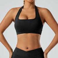 Polyamide Women Halter Bra backless & sweat absorption & skinny & breathable Solid PC
