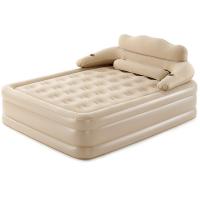 Flocking Fabric & Engineering Plastics & PVC Inflatable Bed Mattress durable & portable & with electric air pump beige PC