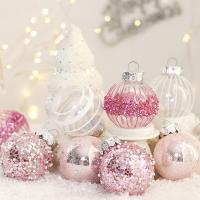 MASCOTA Bolas de decoración de Navidad,  CLORURO DE POLIVINILO, rosado,  trozo