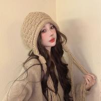 Acrylic Ear Protection & Tassels Knitted Hat thermal knitted Solid : PC