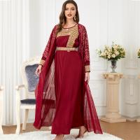 Polyester Waist-controlled & Soft Middle Eastern Islamic Muslim Dress & two piece embroidered PC
