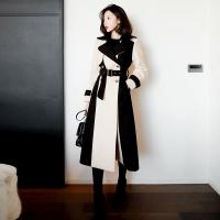 Polyester Women Overcoat mid-long style & loose black PC