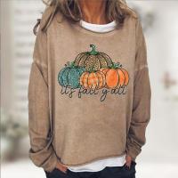 Polyester Plus Size Women Sweatshirts Halloween Design & loose & thermal printed Pumpkin Pattern PC