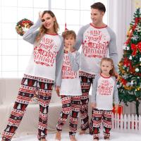 Polyester Parent-child Sleepwear christmas design & loose printed Set