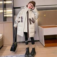 Polyester With Siamese Cap Girl Parkas mid-long style & thicken PC