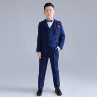 Polyester Slim Boy Leisure Suit printed plaid Set