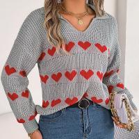アクリル 女性のセーター 心臓パターン 選択のためのより多くの色 一つ