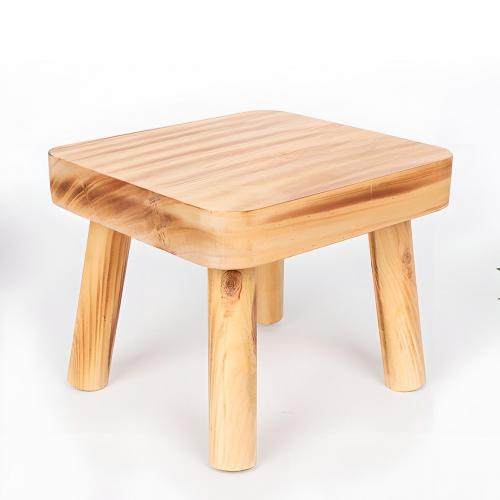 Pine Stool durable & portable & hardwearing & detachable wood pattern yellow PC