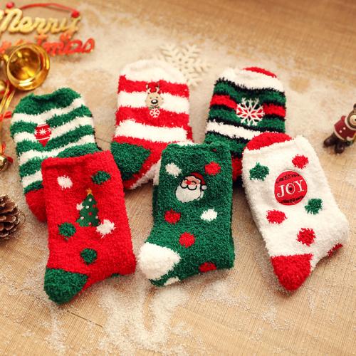 Coral Fleece Christmas Stocking thermal & unisex : Lot