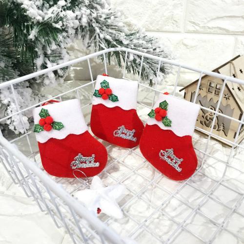 Tuch Weihnachtsdekoration Socken, Rot,  Stück