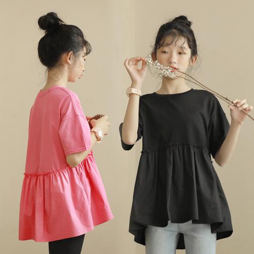 Cotton Girl Top & loose & breathable Solid PC