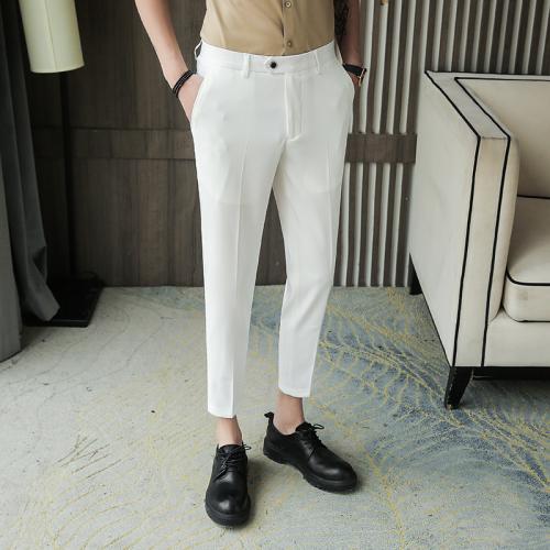 Polyester Nine Point Pants Man Suit Trousers Solid PC