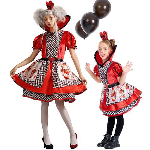 Polyester Parent-Child Costume Halloween Design  printed red PC