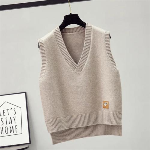 Knitted Women Vest loose Solid : PC