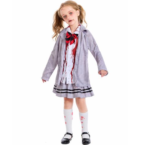 Polyester Enfants Halloween Cosplay Costume Imprimé couleurs mixtes Ensemble