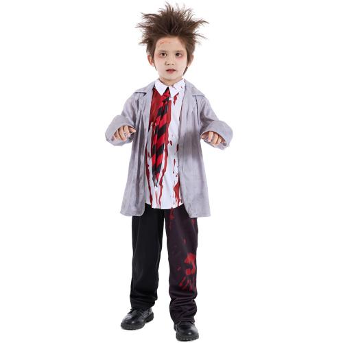 Polyester Enfants Halloween Cosplay Costume Imprimé couleurs mixtes pièce