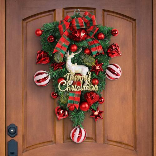 Cloth & Iron & Plastic Christmas Wreath Deerlet PC