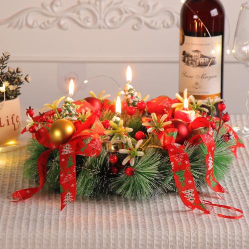 Pinecone & Plastic Candle Holder christmas design PC