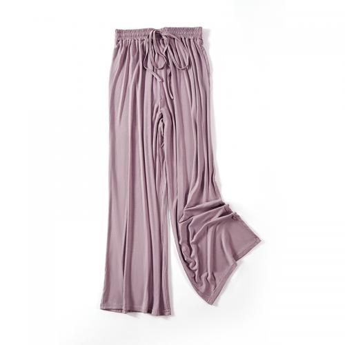 Modal & Spandex High Waist Wide Leg Trousers loose Solid PC