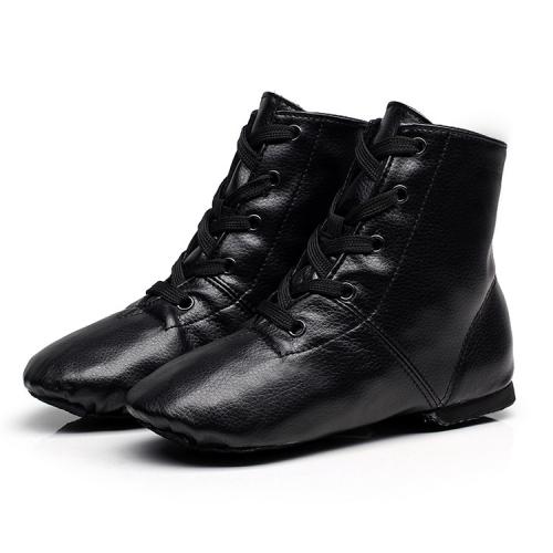 Microfiber PU Synthetic Leather & Cowhide Dance Shoes & unisex & breathable Solid black Pair
