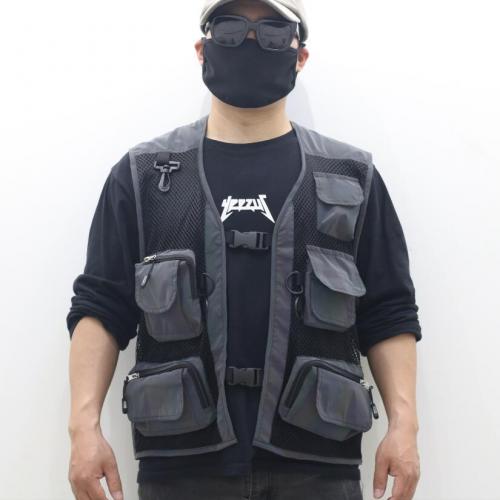 Polyester reflective Men Vest & loose black PC