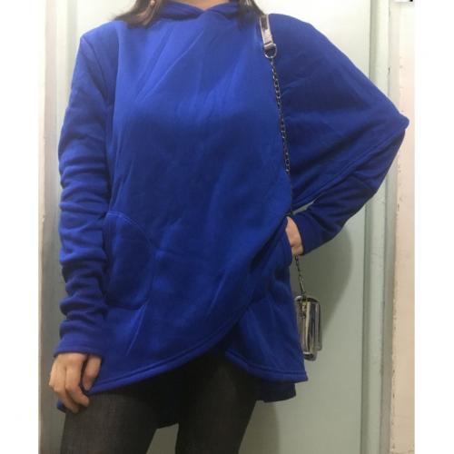 Polyester & Cotton Plus Size Women Sweatshirts patchwork Solid PC