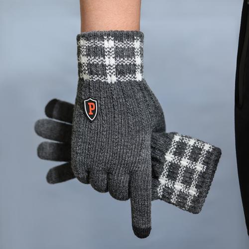 Acrylic Men Gloves can touch screen & thermal Solid : Pair