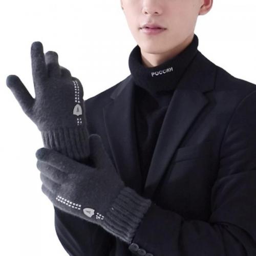 Acrylic Men Gloves can touch screen & thermal Solid Pair