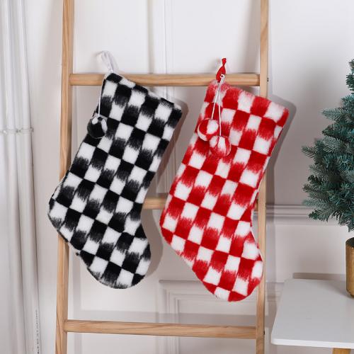 Lepicí lepená tkanina Vánoční dekorace ponožky Kostkované più colori per la scelta kus