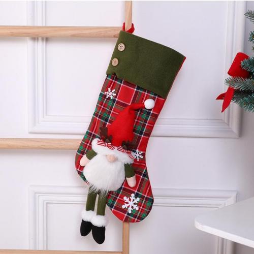 Lepicí lepená tkanina Vánoční dekorace ponožky Kostkované più colori per la scelta kus