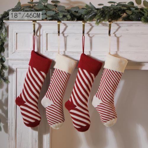 Acryl Kerstdecoratie sokken Striped meer kleuren naar keuze stuk