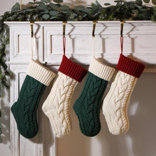 Acryl Weihnachtsdekoration Socken, Jacquard, Solide, mehr Farben zur Auswahl,  Stück