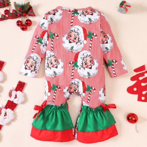 Polyester Children Christmas Costume Cute & christmas design printed red PC