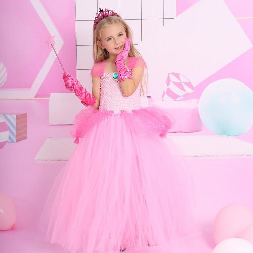 Chemical Fiber & Polyester Children Princess Costume  pink PC