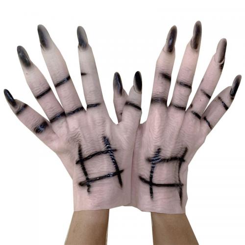 Rubber Halloween Gloves Pair