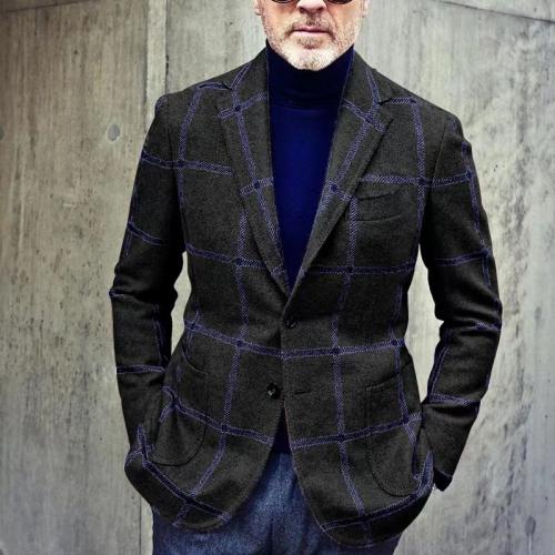 Tissé & Polyester Manteau de costume pour hommes Plaid plus de couleurs pour le choix pièce