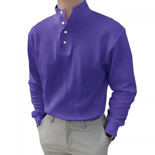ポリエステル & 綿 メンズロングスリーブカジュアルシャツ 単色 選択のためのより多くの色 一つ
