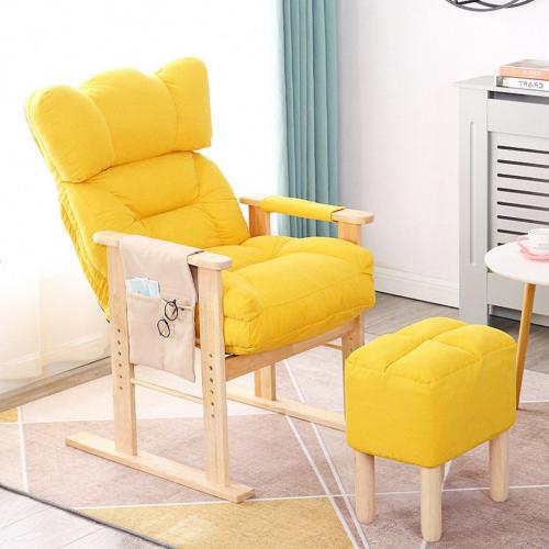 Solid Wood & Cotton Linen adjustable Casual House Chair Solid PC