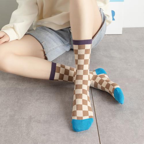 Baumwolle Damen Sport Socken, Gedruckt, Plaid, mehr Farben zur Auswahl, :,  Paar