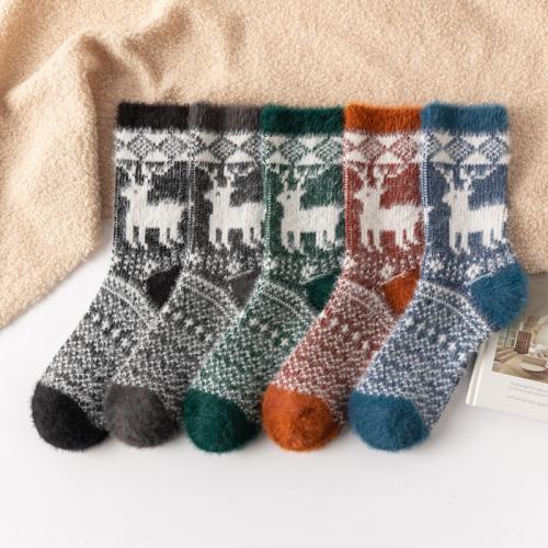 Polyester Korte tube sokken Afgedrukt Deerlet gemengde kleuren : Zak