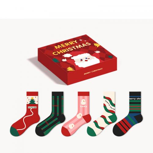 Cotton Short Tube Socks christmas design & breathable : Set