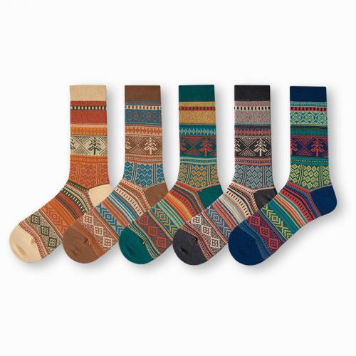 Gekamd katoen Korte tube sokken Afgedrukt Geometrische meer kleuren naar keuze Paar