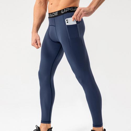 Polyamide & Spandex Quick Dry Men Sports Pants & skinny & with pocket printed letter PC