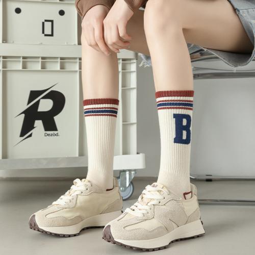 Cotton Women Sport Socks deodorant & unisex & breathable printed Solid : Pair