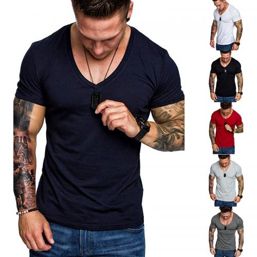 Polyester Mannen korte mouw T-shirt Solide meer kleuren naar keuze stuk
